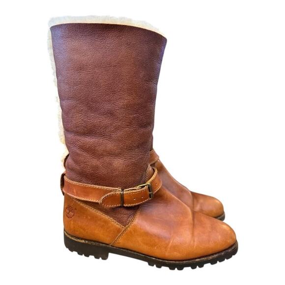 Vintage Timberland Campus Shearling Sheepskin Apres Ski Boot Women size 8 - Picture 1 of 11